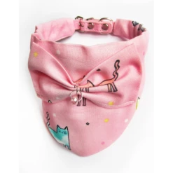 KFarah | Chien Et Chiot Et Chat | Foulard Rose -Fournitures Pour Chiens kfarah chien et chiot et chat foulard rose 1 1
