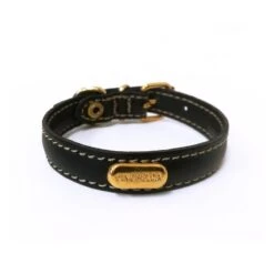 La Cinopelca | Collier Plat Cuir De Veau Souple | Noir