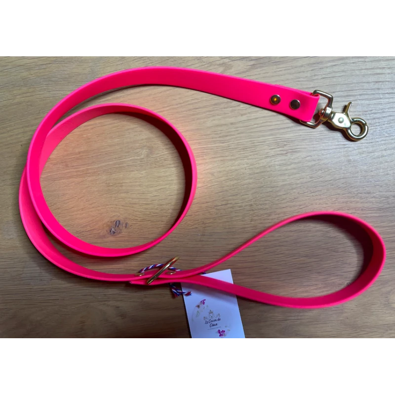Le Cocon De César | Laisse Funky Pour Chien Sangle Enduite | Rose Néon 3 Le Cocon De César | Laisse Funky Pour Chien Sangle Enduite | Rose Néon