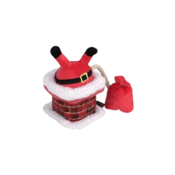 Pet Play | Chien | Jouet En Peluche Père Noël Dans Sa Cheminée