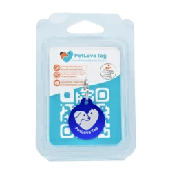 PetLova Tag | Chien Et Chat | Médaille Classique QR Code | BLEU