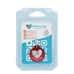 PetLova Tag | Chien Et Chat | Médaille Classique QR Code | ROUGE M