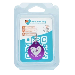 PetLova Tag | Chien Et Chat | Médaille Classique QR Code | VIOLET M