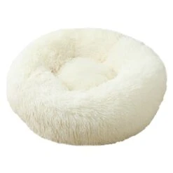 Pets Lover Store | Coussin Douillet Pour Chien Et Chat En Peluche "Donut" | Blanc