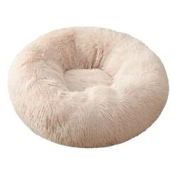 Pets Lover Store | Coussin Douillet Pour Chien Et Chat En Peluche "Donut" | Blanc Cassé