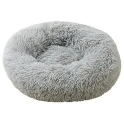 Pets Lover Store | Coussin Douillet Pour Chien Et Chat En Peluche "Donut" | Gris Clair