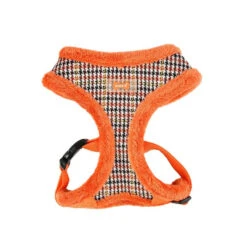 Puppia | Chien | Harnais AUDEN | Motif Pied De Poule | Fourrure Orange