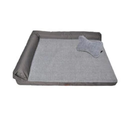 RAIKOU | Chien Et Chat | Matelas Gris Clair épais Avec Repose Tête