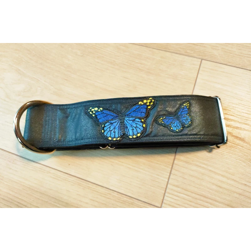 The Blue S | Chien | Collier Black Butterflies | Noir Bleu Foncé | Taille L+ 4 The Blue S | Chien | Collier Black Butterflies | Noir Bleu Foncé | Taille L+ – Image 2
