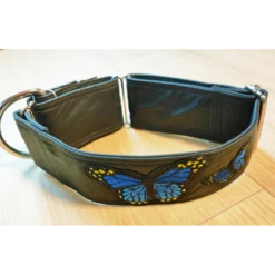 The Blue S | Chien | Collier Black Butterflies | Noir Bleu Foncé | Taille L+
