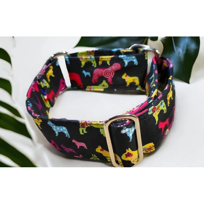 The Blue S | Chien | Collier BULLDOG | Imprimé Bulldogs Sur Fond Noir 4 The Blue S | Chien | Collier BULLDOG | Imprimé Bulldogs Sur Fond Noir – Image 2