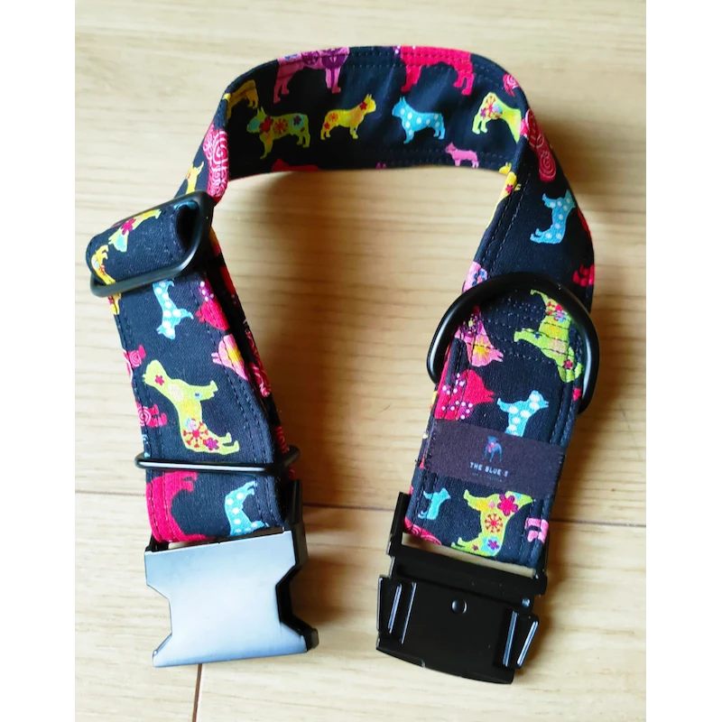 The Blue S | Chien | Collier Classik BULLDOG | Imprimé Bulldogs Sur Fond Noir 4 The Blue S | Chien | Collier Classik BULLDOG | Imprimé Bulldogs Sur Fond Noir – Image 2