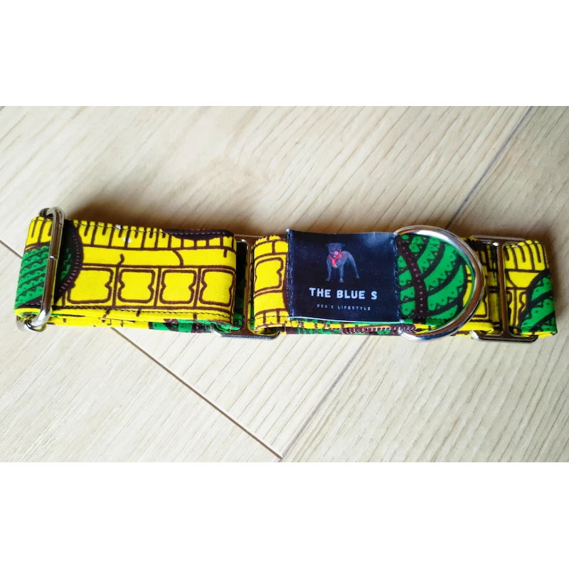 The Blue S | Chien | Collier NAIROBIE | Imprimé Africain Jaune/vert 5 The Blue S | Chien | Collier NAIROBIE | Imprimé Africain Jaune/vert – Image 3