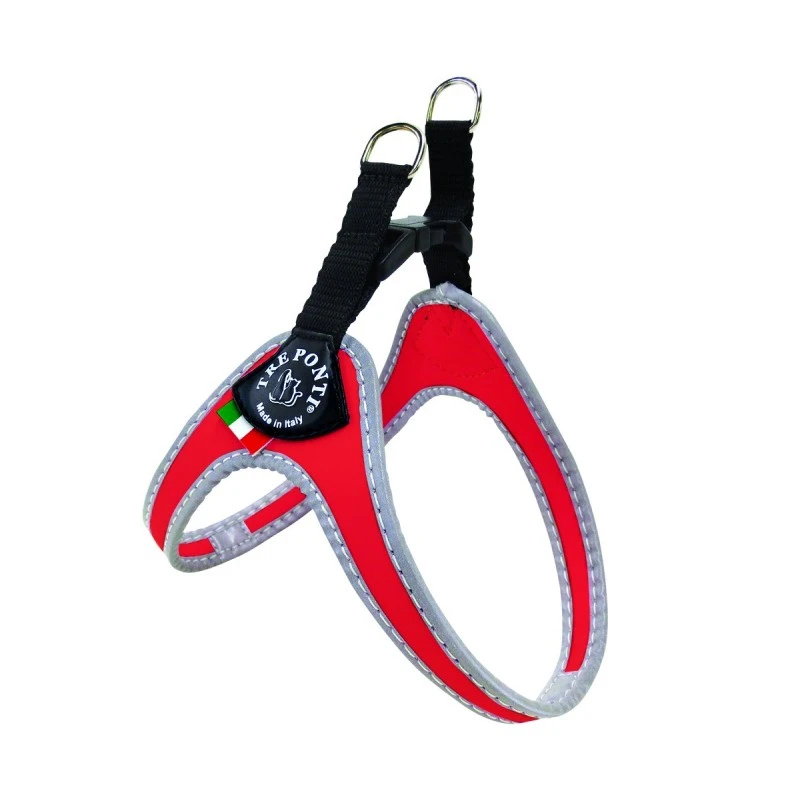 Tre Ponti Classico | Harnais Uni Pratique Pour Petit Chien Avec Clip | Rouge 3 Tre Ponti Classico | Harnais Uni Pratique Pour Petit Chien Avec Clip | Rouge