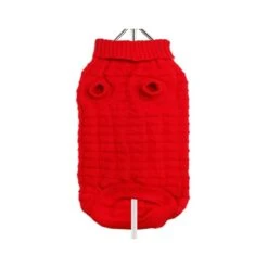 Urban Pup | Chien | Pull En Tricot Texturé Gaufré Rouge -Fournitures Pour Chiens urban pup chien pull en tricot texture gaufre rouge 1 2