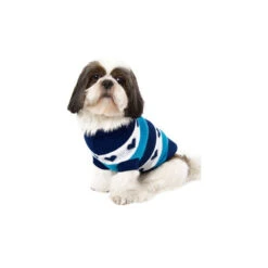 Urban Pup | Chien | Pull Rayé Bleu à Cœurs -Fournitures Pour Chiens urban pup chien pull raye bleu a coeurs 2