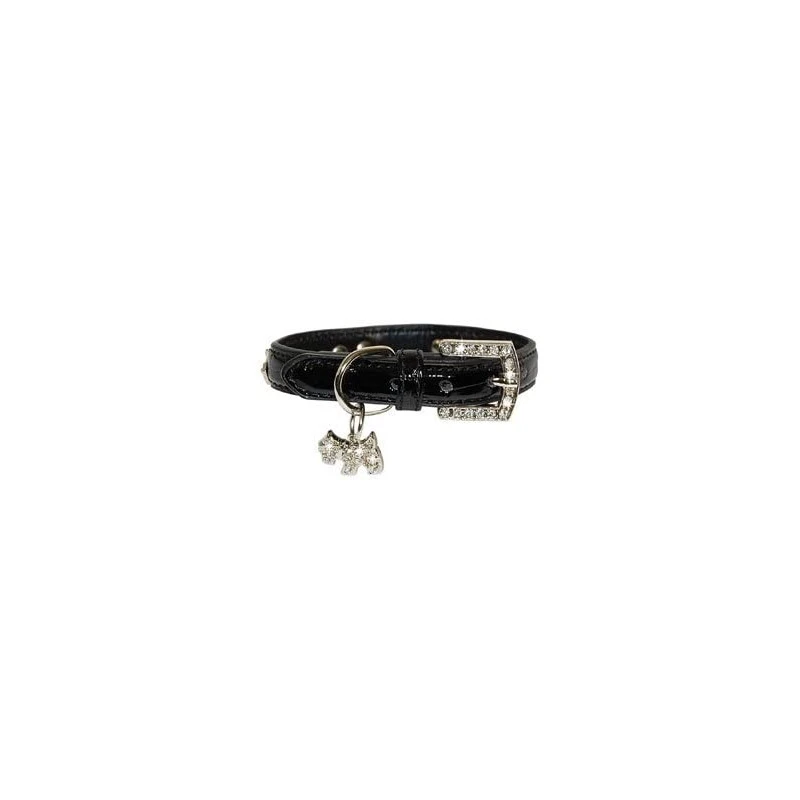 Vivog | Chien | Collier Noir Onyx Simili Cuir Et Strass 3 Vivog | Chien | Collier Noir Onyx Simili Cuir Et Strass