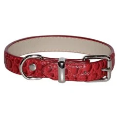 Vivog Dundy | Collier Pour Chien Effet Croco | Rouge