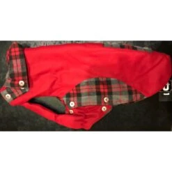 Wouapy Kapo | Manteau Pour Chien Moyen | Rouge Intérieur écossais -Fournitures Pour Chiens wouapy kapo manteau pour chien moyen rouge interieur ecossais 2