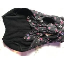 Wouapy | Manteau Pour Chien | Noir Imprimé Fleurs -Fournitures Pour Chiens wouapy manteau pour chien noir imprime fleurs 2