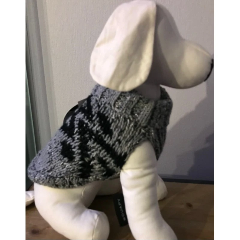 Wouapy | Pull Pour Chien En Maille Jacquard | Gris Et Noir 4 Wouapy | Pull Pour Chien En Maille Jacquard | Gris Et Noir – Image 2